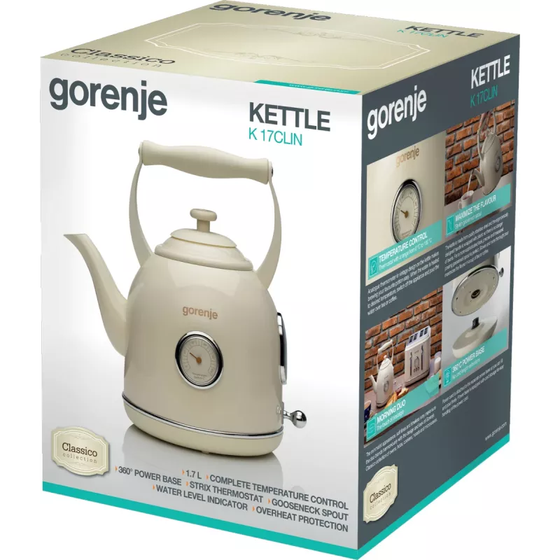 Gorenje K17CLIN elektrische waterkoker 1,7 l 2000 W crème