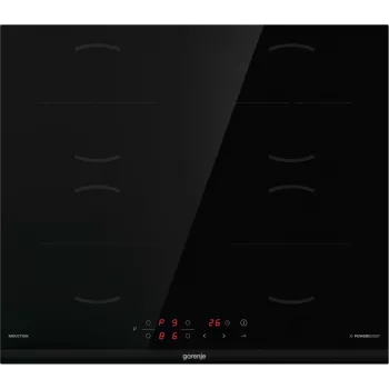 Gorenje inductiekookplaat GI6401BCE RAL9017, zwart, inbouw, 59,5 cm, zone-inductiekookplaat, glaskeramiek, 4 zone(n)