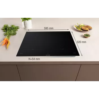 Gorenje inductiekookplaat GI6443BSCWF, zwart, inbouw, 60 cm, zone-inductiekookplaat, glaskeramiek, 4 zone(n)