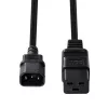 Lindy 1m C14 naar C19 stroomkabelverlenging, zwart, 1 m, IEC C14, IEC C19, 250 V