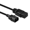 Lindy 1m C14 naar C19 stroomkabelverlenging, zwart, 1 m, IEC C14, IEC C19, 250 V
