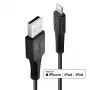 Lindy 2m versterkte USB Type-A naar Lightning laad- en synchronisatiekabel