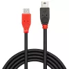 Lindy 0,5m USB 2.0 Type Micro-B naar Mini-B OTG-kabel, 0,5 m, Mini-USB B, Micro-USB B, USB 2.0, 0,48 Gbit/s, zwart, rood