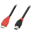 Lindy 0,5m USB 2.0 Type Micro-B naar Mini-B OTG-kabel, 0,5 m, Mini-USB B, Micro-USB B, USB 2.0, 0,48 Gbit/s, zwart, rood