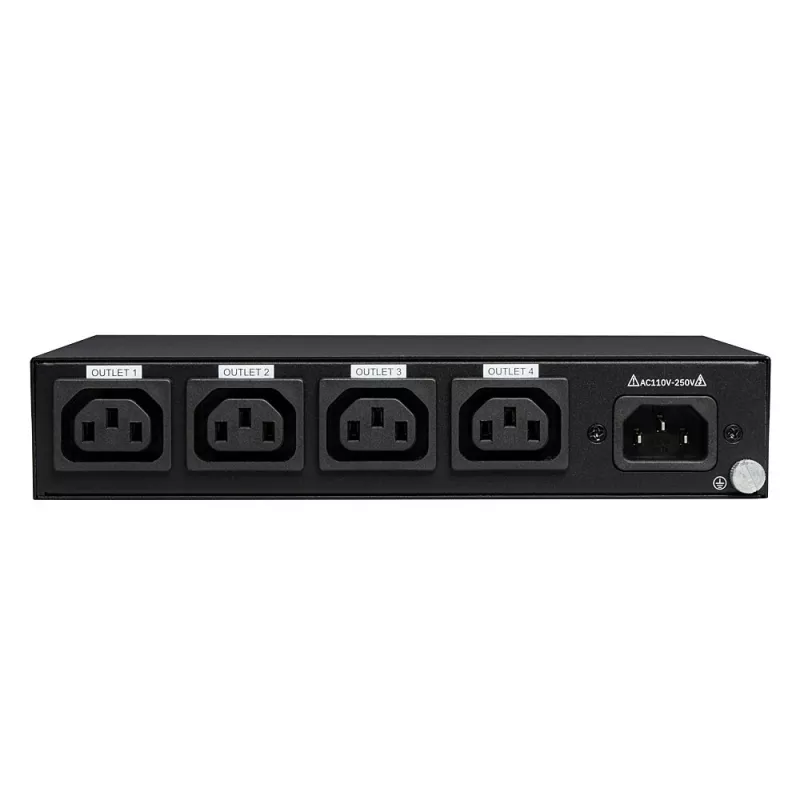 Lindy 32622 stroomverdeeleenheid (PDU) 4 AC-uitgangen 1U zwart