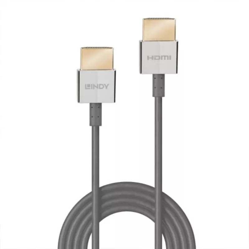 Lindy Ultra High Speed HDMI slanke kabel 1m, 1 m, HDMI type A (standaard), HDMI type A (standaard), 48 Gbit/s, wit