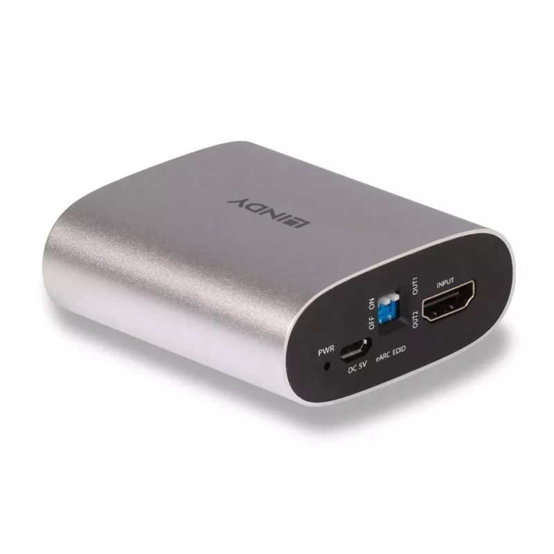 Lindy 4K60 HDMI eARC-extractor, Micro-USB B, 65 mm, 70 mm, 27 mm, 83 g, 0 - 40 °C