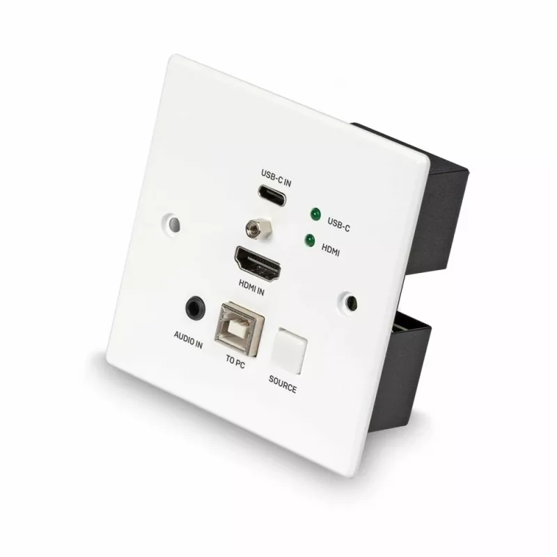 Lindy 150m Cat.6 HDMI 4K60 en Type-C HDBaseT UK wandcontactdoos KVM extender, transmitter