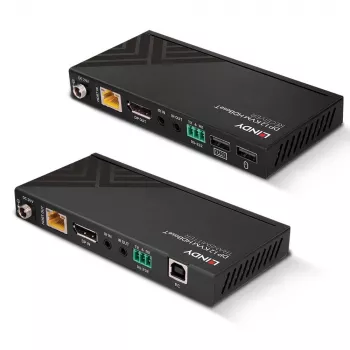 Lindy 150m Cat.6 DisplayPort 1.2, USB, IR en RS-232 HDBaseT KVM extender