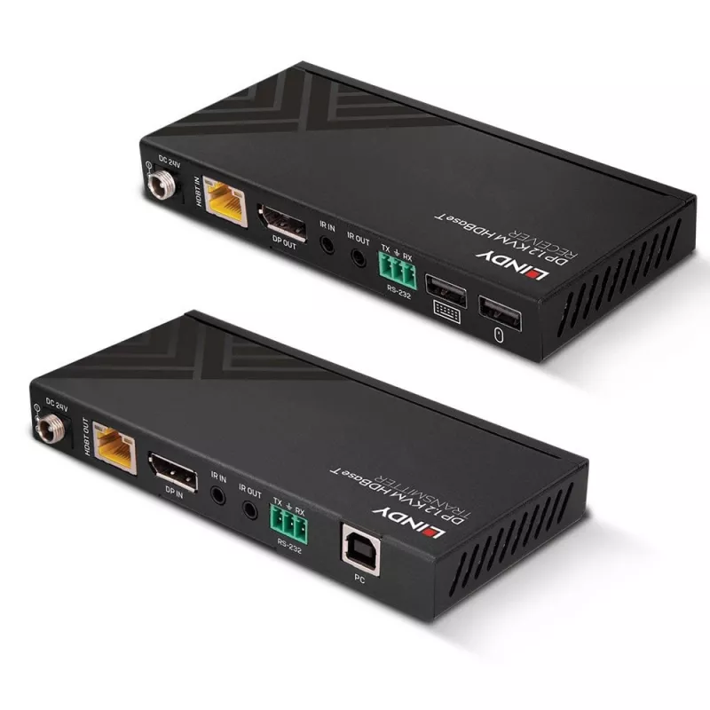 Lindy 150m Cat.6 DisplayPort 1.2, USB, IR en RS-232 HDBaseT KVM extender