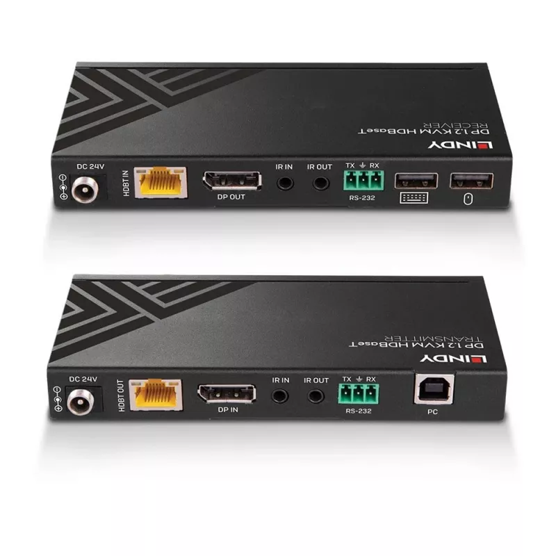 Lindy 150m Cat.6 DisplayPort 1.2, USB, IR en RS-232 HDBaseT KVM extender