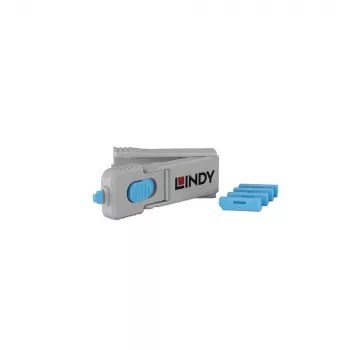 Lindy 40324 poortblokkering + sleutel DisplayPort blauw acrylonitril-butadieen-styreen (ABS) 5 stuks