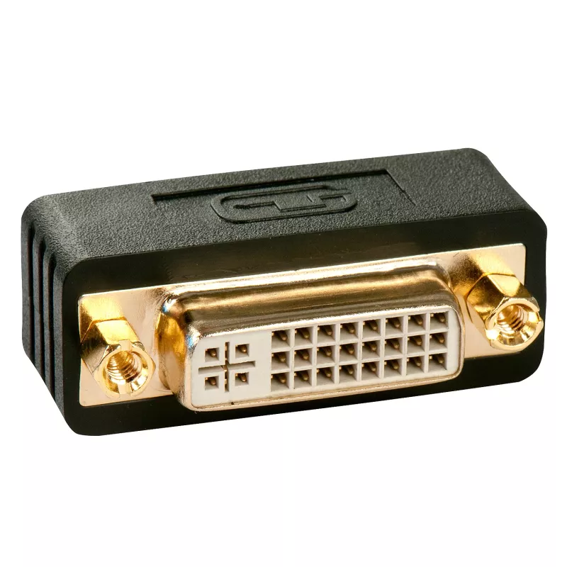 Lindy Premium DVI-D-koppeling, stekker naar bus, DVI-I, DVI-D, zwart