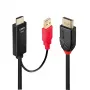 Lindy 0,5 m HDMI naar DisplayPort-kabel, 0,5 m, DisplayPort, HDMI + USB, stekker, bus, goud