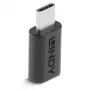 Lindy USB 3.2 Type-C-naar-C adapter, USB 3.2 Type-C, USB 3.2 Type-C, zwart