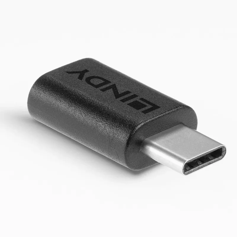 Lindy USB 3.2 Type-C-naar-C adapter, USB 3.2 Type-C, USB 3.2 Type-C, zwart