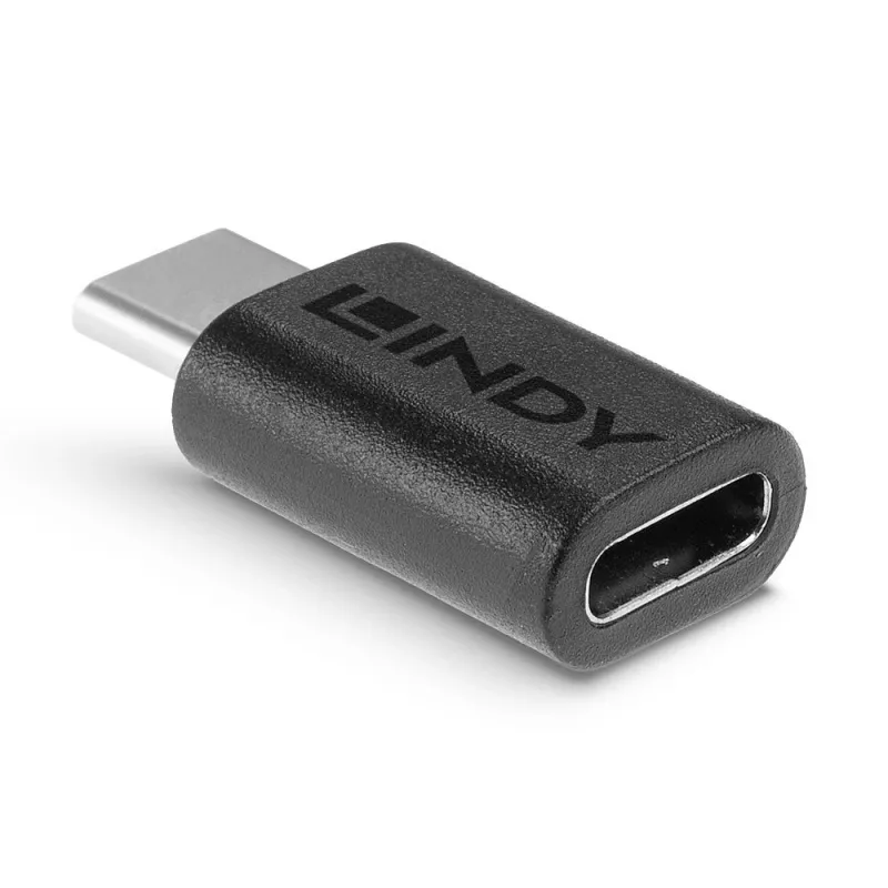 Lindy USB 3.2 Type-C-naar-C adapter, USB 3.2 Type-C, USB 3.2 Type-C, zwart