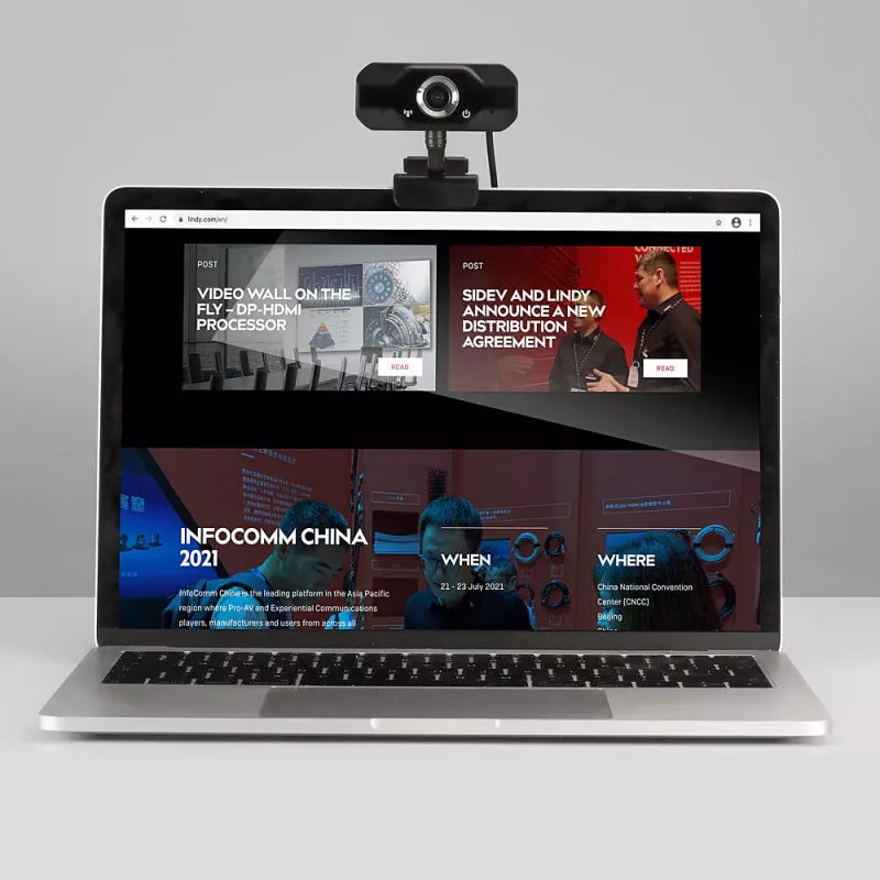 Lindy Full HD 1080p webcam met microfoon, 1920 x 1080 pixel, Full HD, 30 fps, handmatig, automatisch, 110°