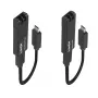 Lindy 100m glasvezel USB 3.2 Type-C extender, netwerkzender en -ontvanger, 100 m, 10000 Mbit/s, fiber, USB 3.2 Gen 1 (3.1 Gen 1) Type-C, zwart