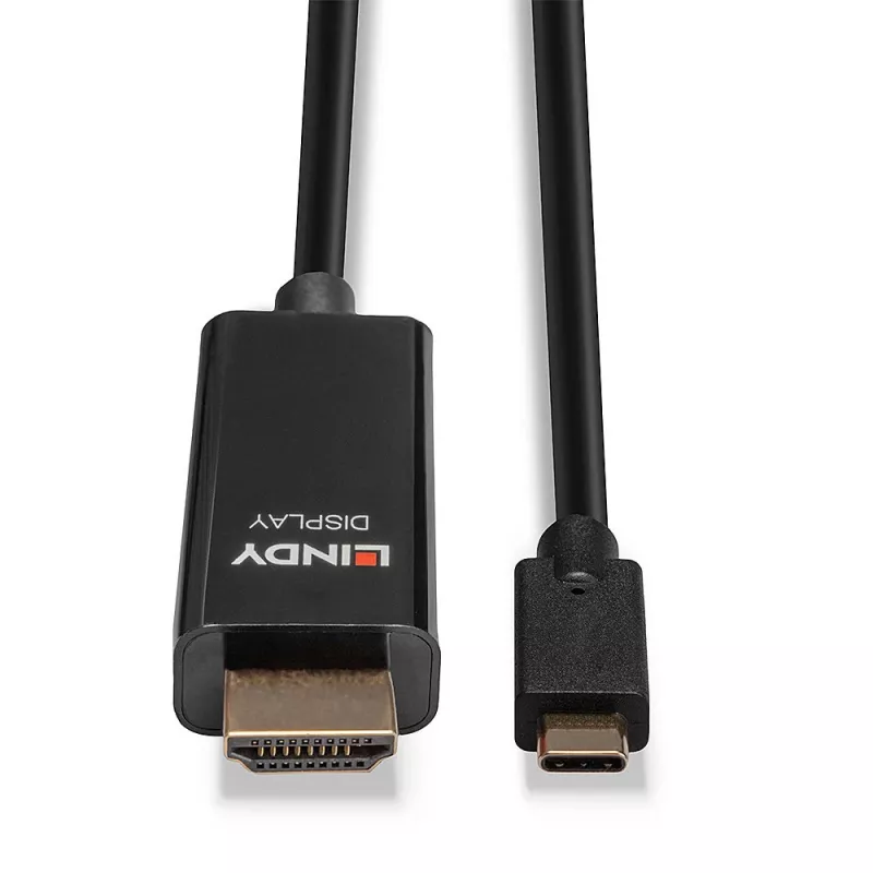 Lindy 10m USB Type-C naar HDMI 4K60 adapterkabel met HDR, 10 m, USB Type-C, HDMI Type A (standaard), mannelijk, mannelijk, recht