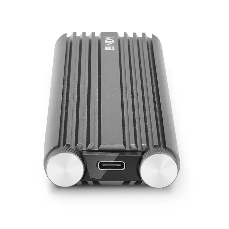 Lindy USB 3.2 Gen 2 x2 NVMe M.2 SSD-behuizing, SSD-behuizing, M.2, PCI Express, 20 Gbit/s, USB-aansluiting, zilver