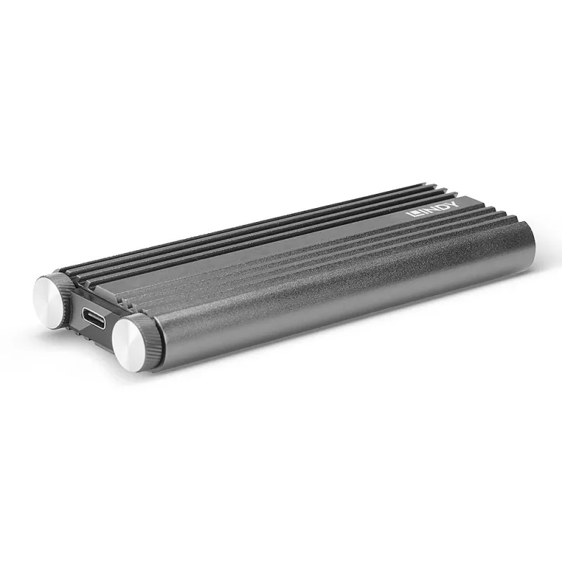 Lindy USB 3.2 Gen 2 x2 NVMe M.2 SSD-behuizing, SSD-behuizing, M.2, PCI Express, 20 Gbit/s, USB-aansluiting, zilver