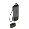 Lindy USB 3.2 Type-C en A SD-/microSD-kaartlezer, MiniSD, SD, zwart, grijs, 5000 Mbit/s, USB 3.2 Gen 1 (3.1 Gen 1) Type-A/Type-C, 78,5 mm, 22,5 mm