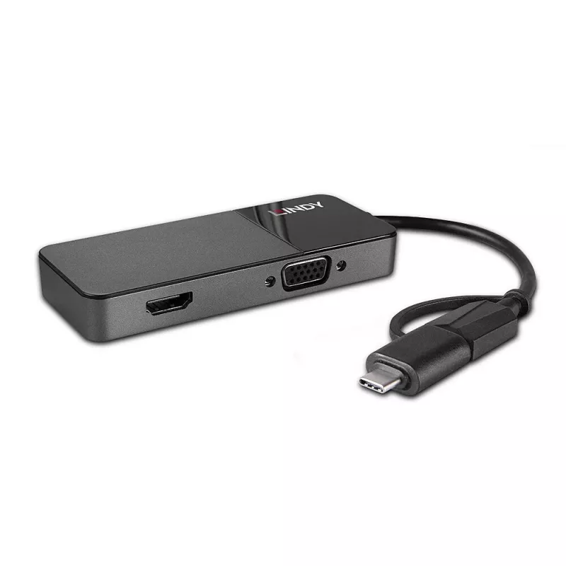 Lindy 43354 laptopdockingstation/USB-poortreplicator USB 3.2 Gen 1 (3.1 Gen 1) Type-A + Type-C zwart