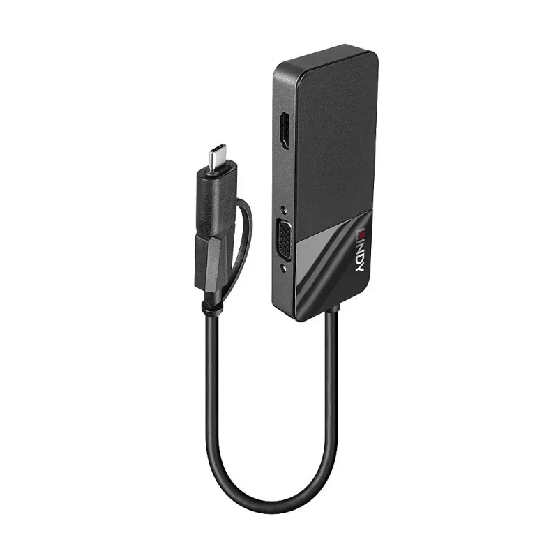 Lindy 43354 laptopdockingstation/USB-poortreplicator USB 3.2 Gen 1 (3.1 Gen 1) Type-A + Type-C zwart
