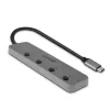 Lindy 4-poorts USB 3.2 Type-C hub met aan-/uitknoppen