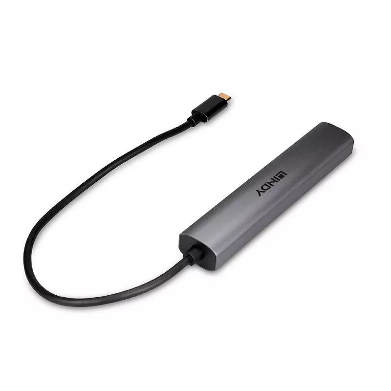 Lindy 43385 interfacehub USB Type-C 10000 Mbit/s grijs
