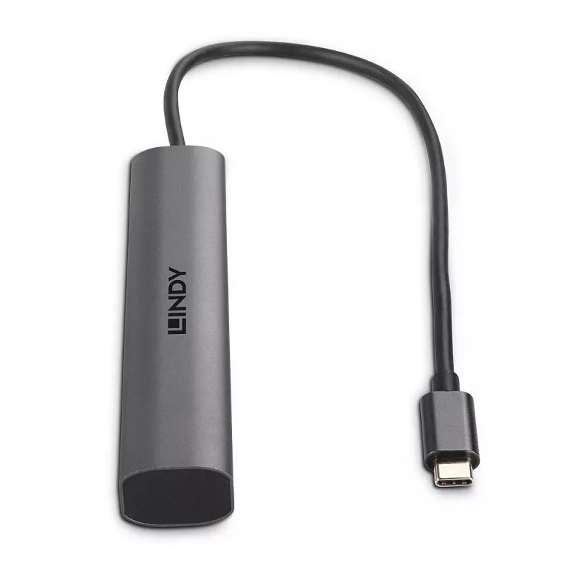 Lindy 43385 interfacehub USB Type-C 10000 Mbit/s grijs