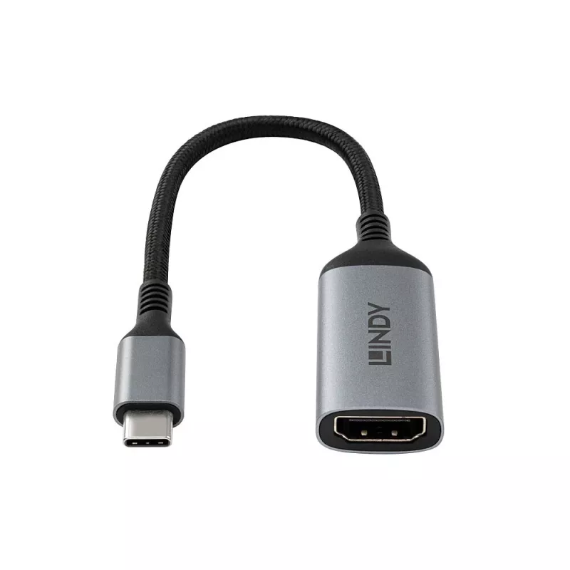 Lindy 43428 videokabel-adapter 0,15 m USB Type-C HDMI grijs