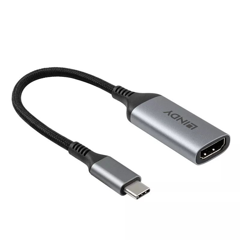 Lindy 43428 videokabel-adapter 0,15 m USB Type-C HDMI grijs