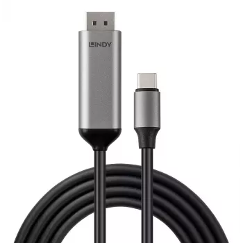 Lindy 43504 videokabel-adapter 2 m USB Type-C DisplayPort grijs