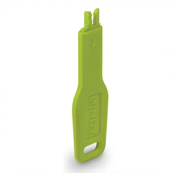 Lindy RJ45 poortblokkering-sleutel, groen, poortblokkering-sleutel, RJ-45, groen, acrylonitril-butadieen-styreen (ABS), polyzak, CE, RoHS, REACH, California Proposition 65