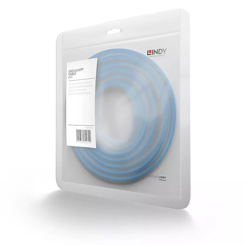 Lindy 10m Cat.6 U/UTP patchkabel, blauw, 10 m, Cat6, U/UTP (UTP), RJ-45, RJ-45, blauw
