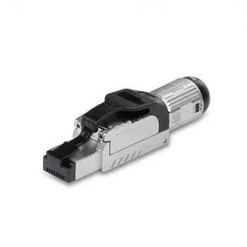 Lindy RJ-45 Cat.6/6A veldconfectiestekker zonder gereedschap, RJ45, zwart, zilver, metaal, CE, REACH, RoHS, UKCA, 240 g, 133 mm