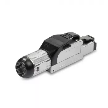 Lindy RJ-45 Cat.6/6A veldconfectiestekker zonder gereedschap, RJ45, zwart, zilver, metaal, CE, REACH, RoHS, UKCA, 240 g, 133 mm