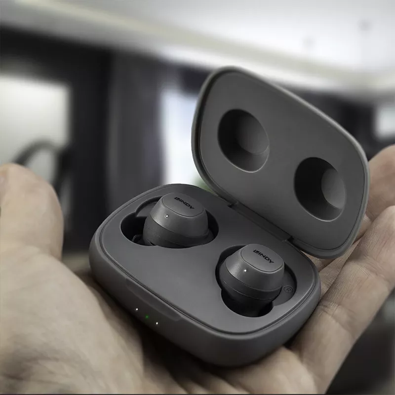 Lindy LE400W Headset Draadloos In-ear Muziek/Dagelijks USB Type-C Bluetooth grijs