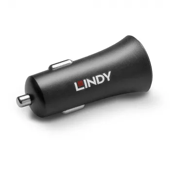 Lindy Single Port USB Type-C PD Autolader, 27 W, auto, sigarettenaansteker, 12 V, 3 A, zwart