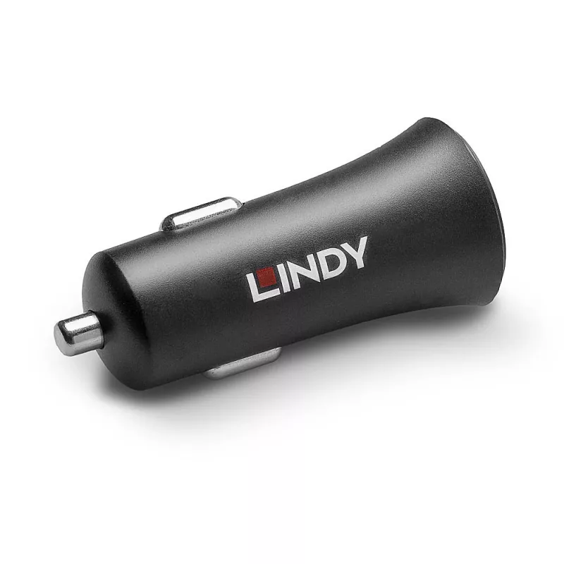 Lindy Single Port USB Type-C PD Autolader, 27 W, auto, sigarettenaansteker, 12 V, 3 A, zwart