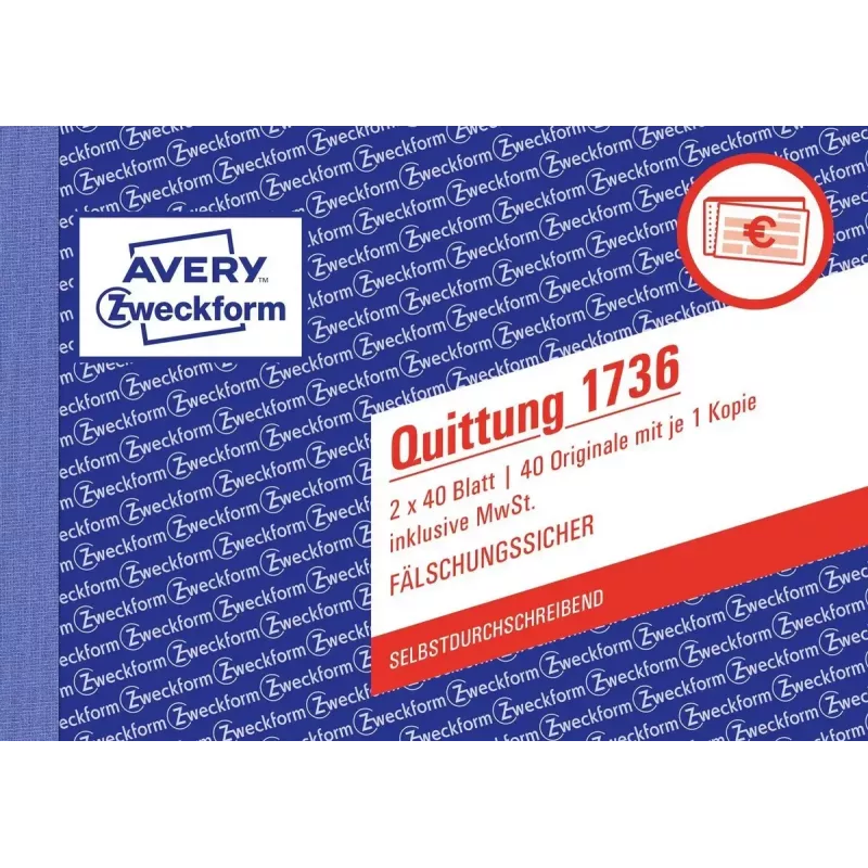 Afrekenformulierboek A6 Avery 1736-5