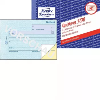 Afrekenformulierboek A6 Avery 1736-5