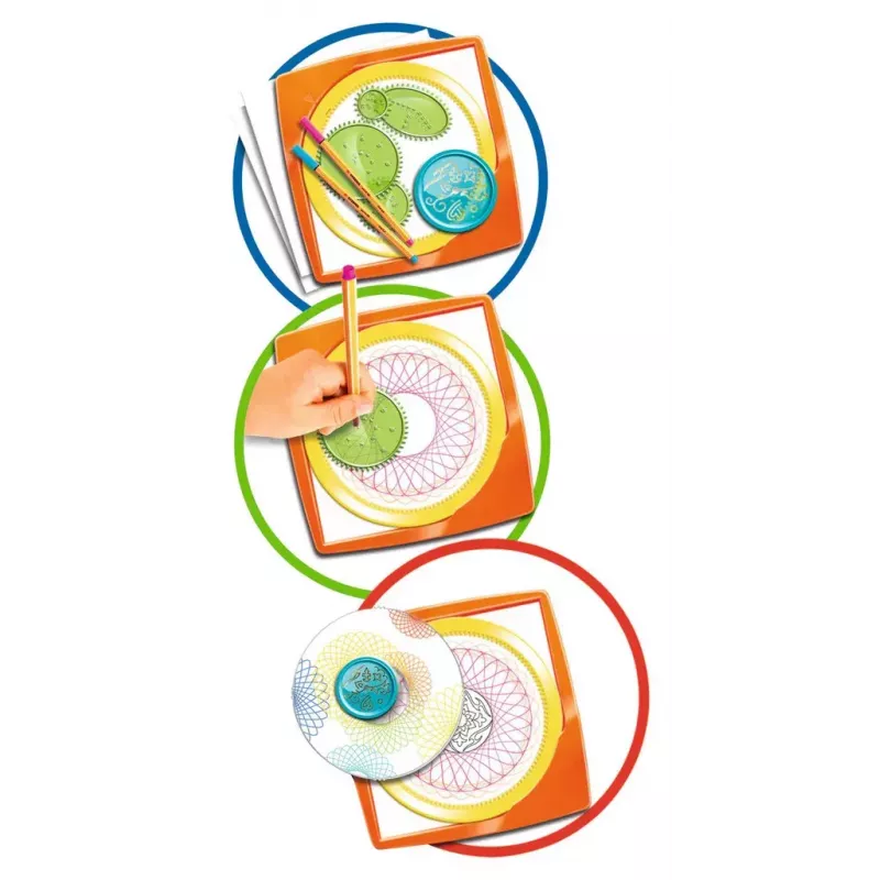 Kinder-Spirograph Ravensburger 297740 met sjabloon en 2 pennen, meerkleurig, voor kinderen vanaf 6 jaar