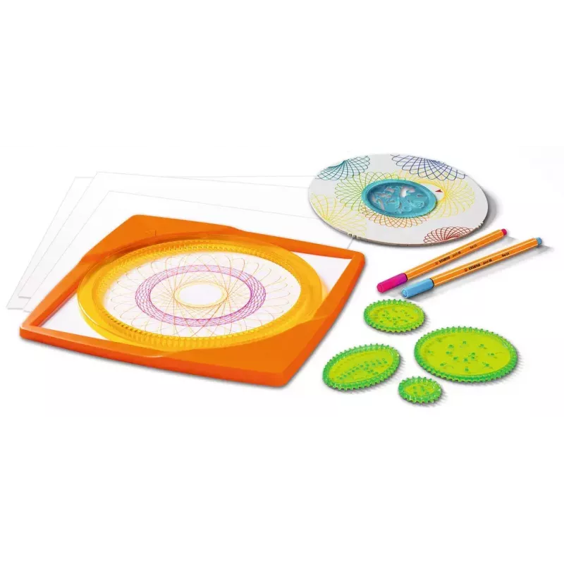 Kinder-Spirograph Ravensburger 297740 met sjabloon en 2 pennen, meerkleurig, voor kinderen vanaf 6 jaar