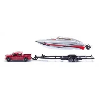 Siku Ford F150 met motorboot automodelbouwset voorgemonteerd 1:50