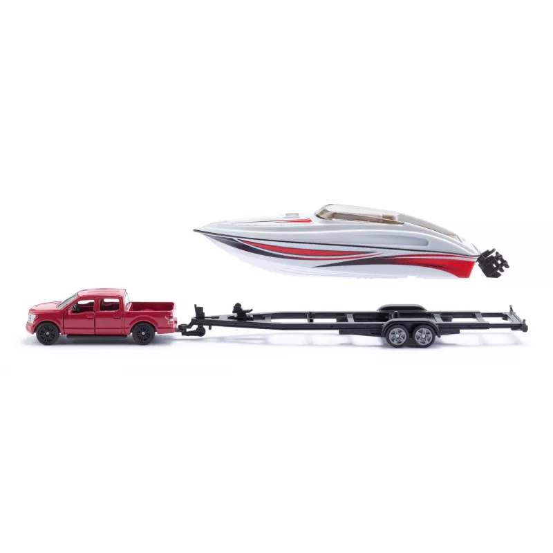 Siku Ford F150 met motorboot automodelbouwset voorgemonteerd 1:50