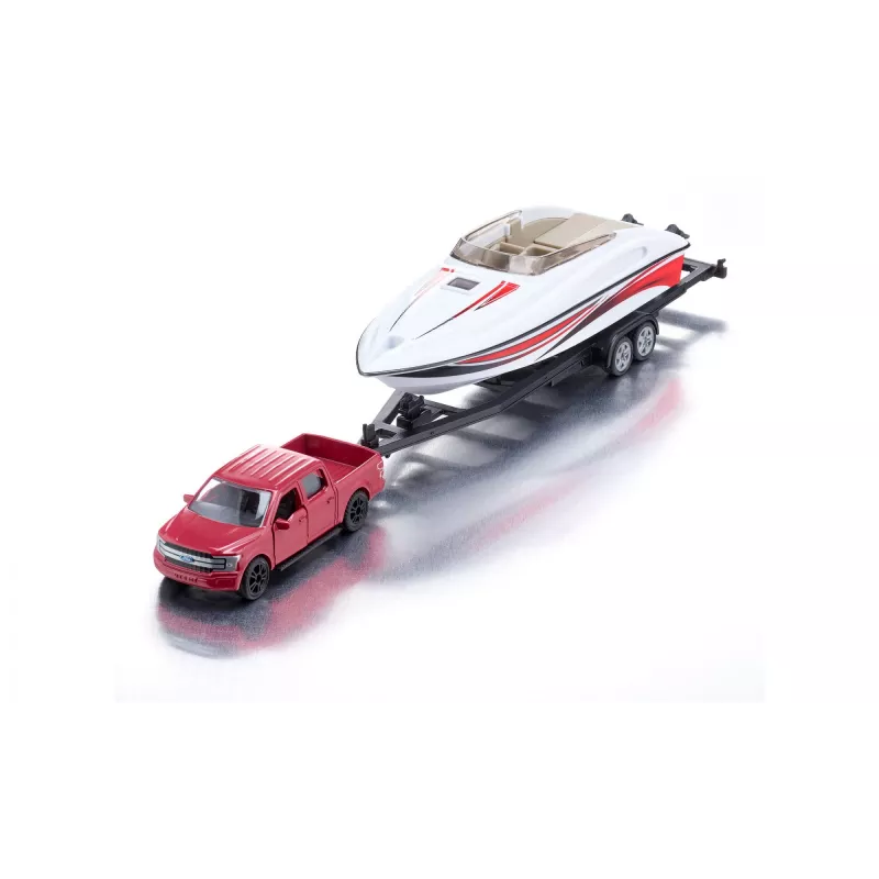 Siku Ford F150 met motorboot automodelbouwset voorgemonteerd 1:50