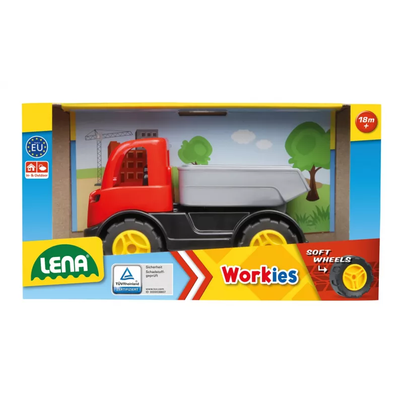Kiepwagen speelgoed Lena 01260 – robuuste constructie, kleurrijk design, kinderspeelvoertuig